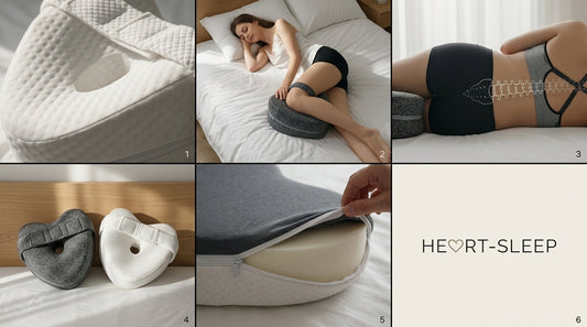 Heart-Shaped Knee Pillow, Memory Foam, 24 × 25 × 15 Cm