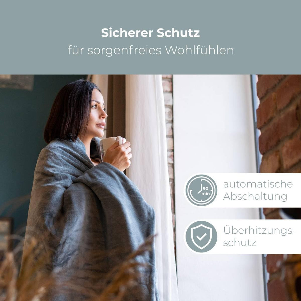 Proficare PC-WZD 3061 Elektrische Wärmedecke, Kuscheldecke, Heizdecke Für Langanhaltende Und Gleichmäßig Flauschige Wärme (Flauschig Und Hautsympathisch), Einstellbarer Timer