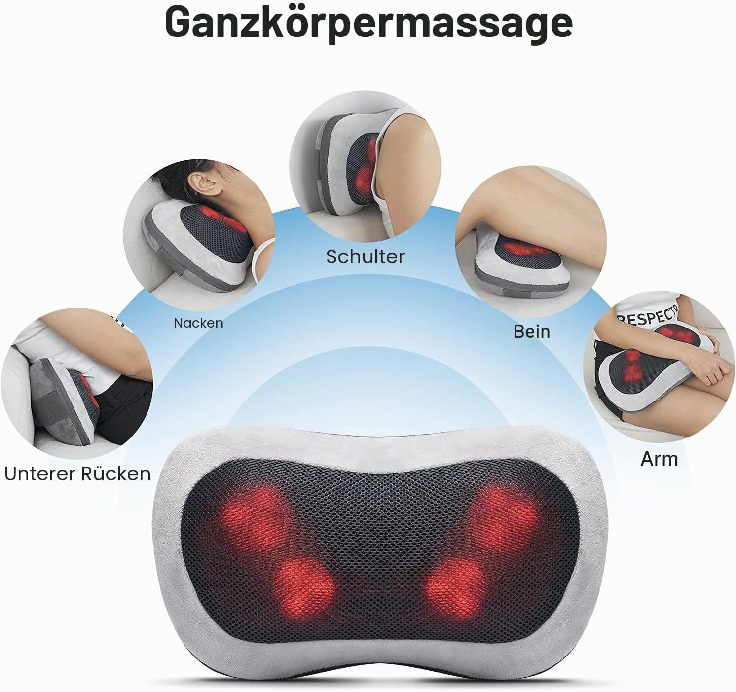 RENPHO Massagekissen Für Rücken Nacken Schulter, Shiatsu Massagegerät