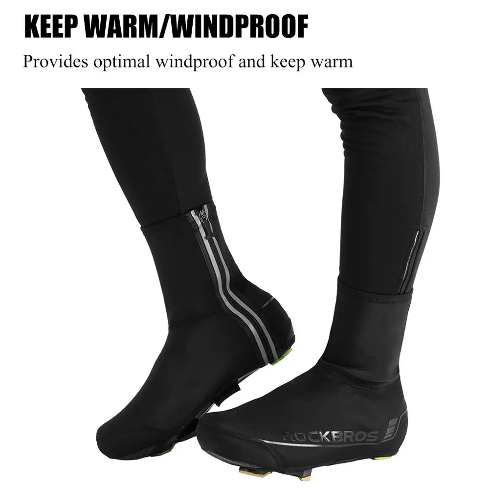 Winter Cycling Shoe Cover MTB Warmer Overshoes Bike Bicycle Shoes Covers Reflective Windproof Waterproof Protector