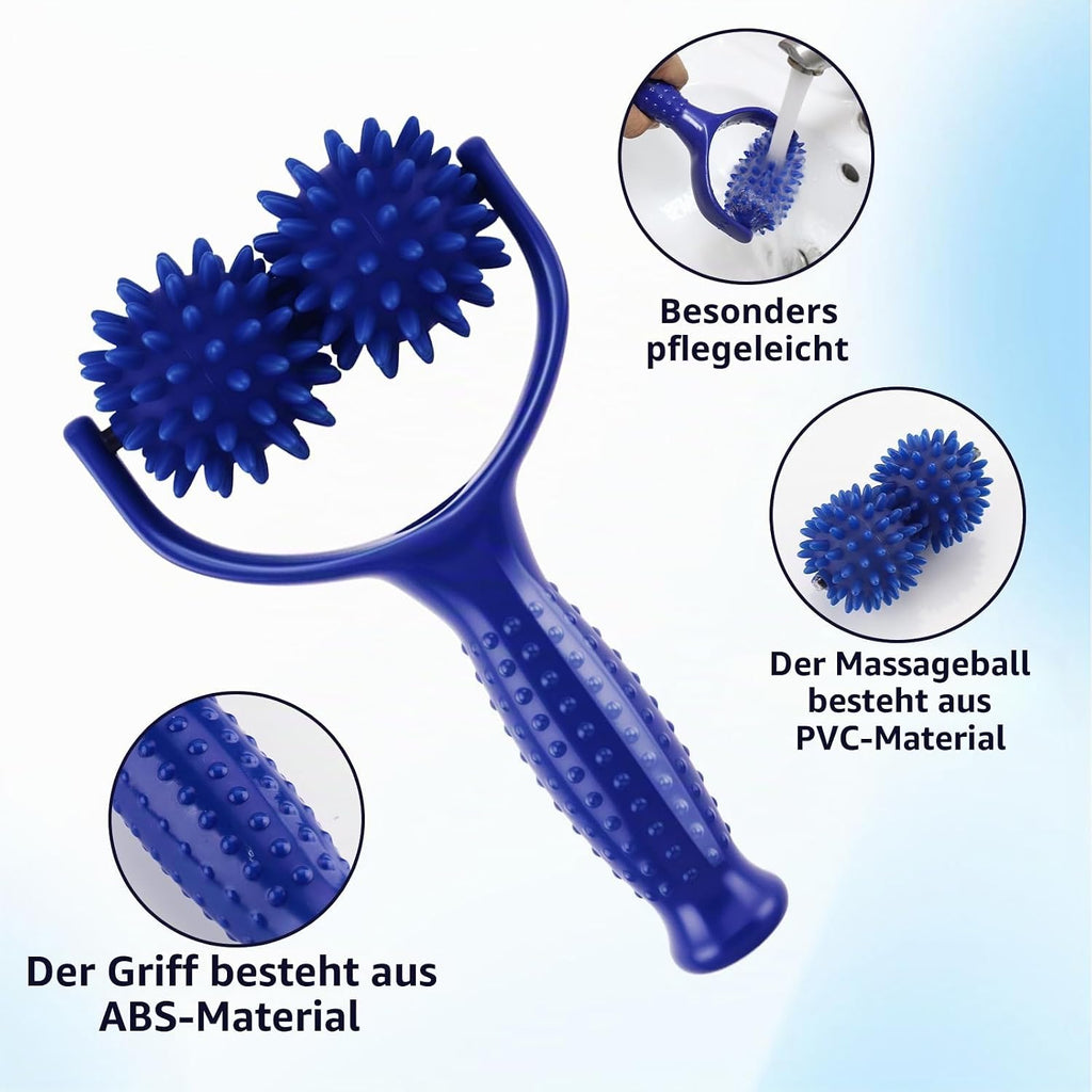 Massage Ball Set, Abnehmbares Massageroller Mit Griff Und 3 Massagebällen, Massage Roller Beine Zur Linderung Von Schmerzen in Schultern, Beinen, Taille, Rücken, Bauch Und Armen