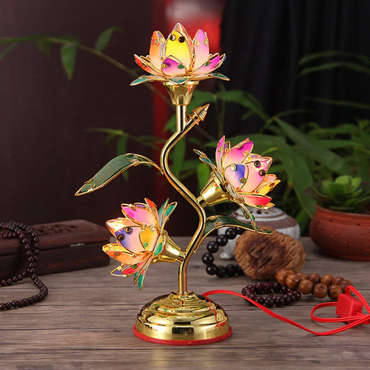 Electric Lotus Lamp – LED Lotus Lantern: Vibrant and Multicolored Decorative Table Lamp