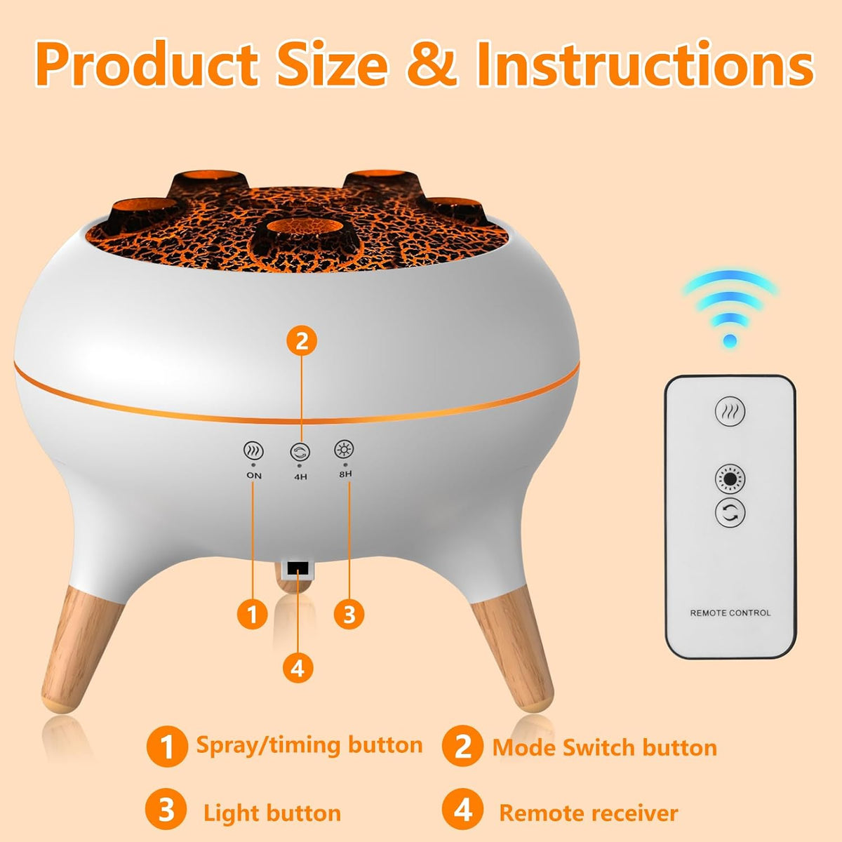 250ml Bedroom Humidifier, Fragrance Oil Diffuser with 2 Spray Modes, 7-Color LED Light, and Timer Function