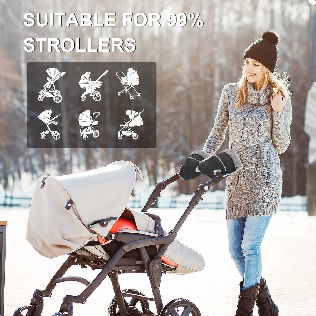 Homord stroller hand warmers, stroller mitten