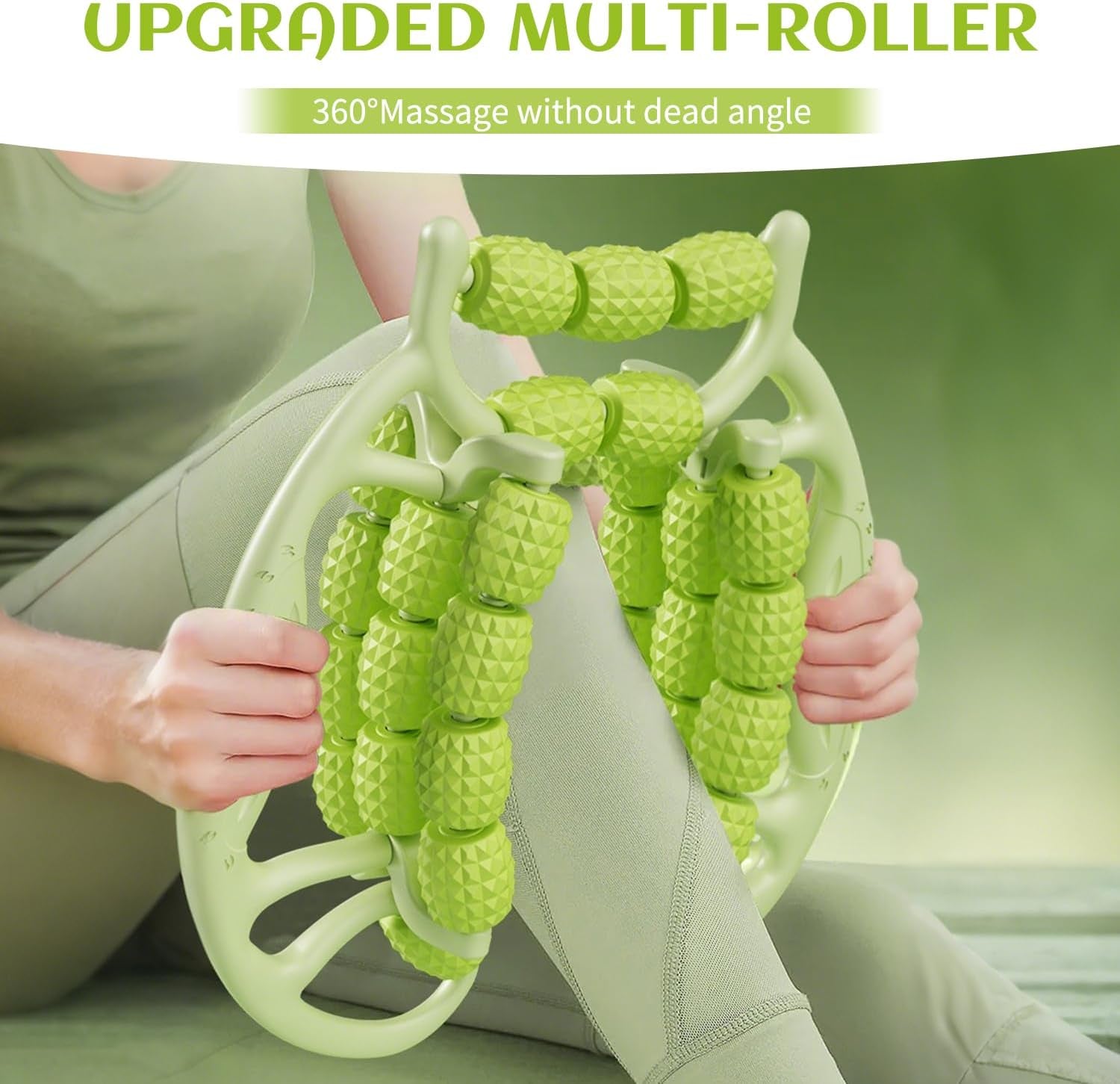 Relax Roller 29 Räder,Pilates Rolle Neck Massager Massage Roller Muskel Relaxer Roller, Arm Bein Massage Kreisförmige Beinklemmen Für Golfer Ellbogen, Wade (Grün)