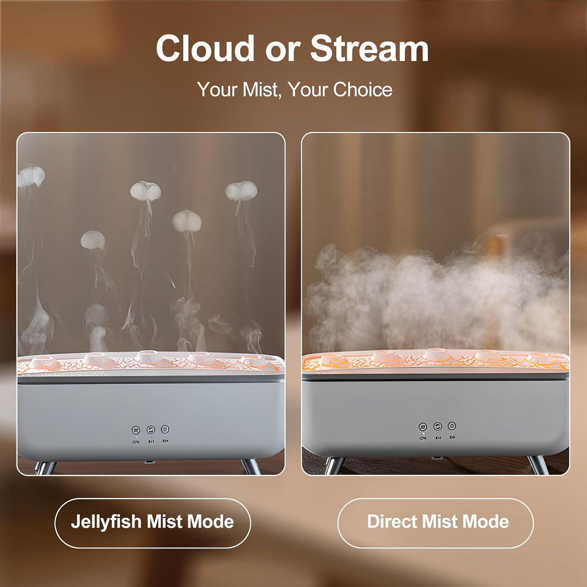 Jellyfish Aroma Diffuser Mit Vulkan-Effekt, Quallen-Nebel Tanzt Zur Musik