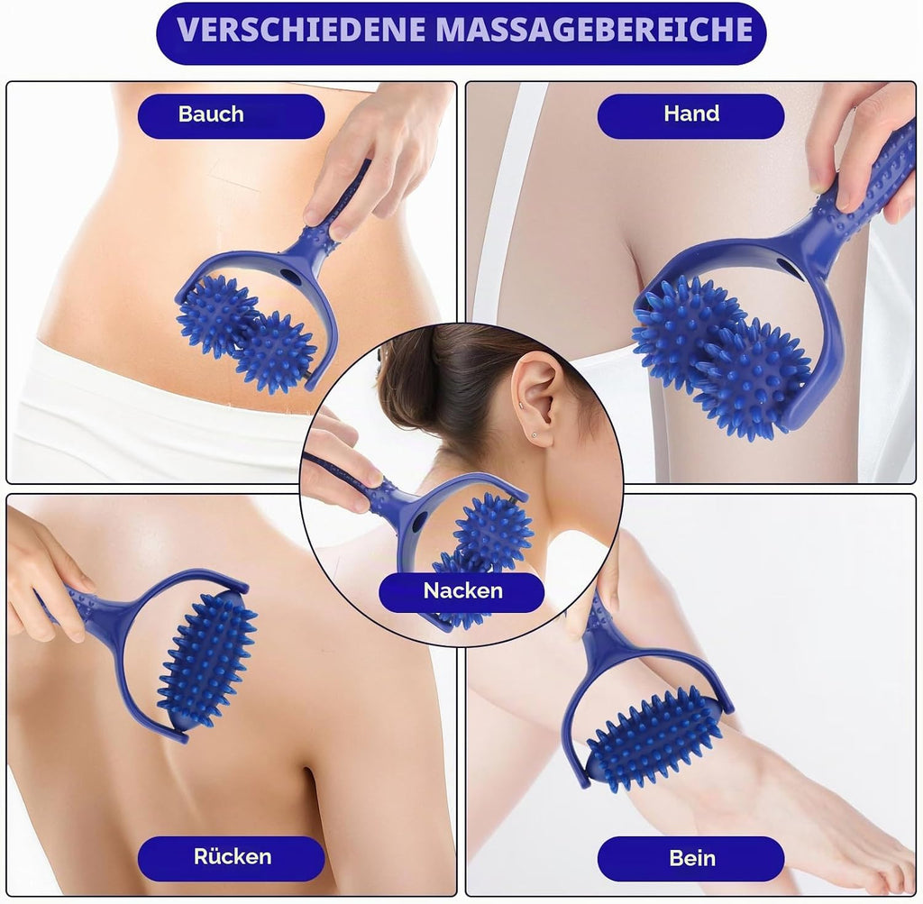 Massage Ball Set, Abnehmbares Massageroller Mit Griff Und 3 Massagebällen, Massage Roller Beine Zur Linderung Von Schmerzen in Schultern, Beinen, Taille, Rücken, Bauch Und Armen