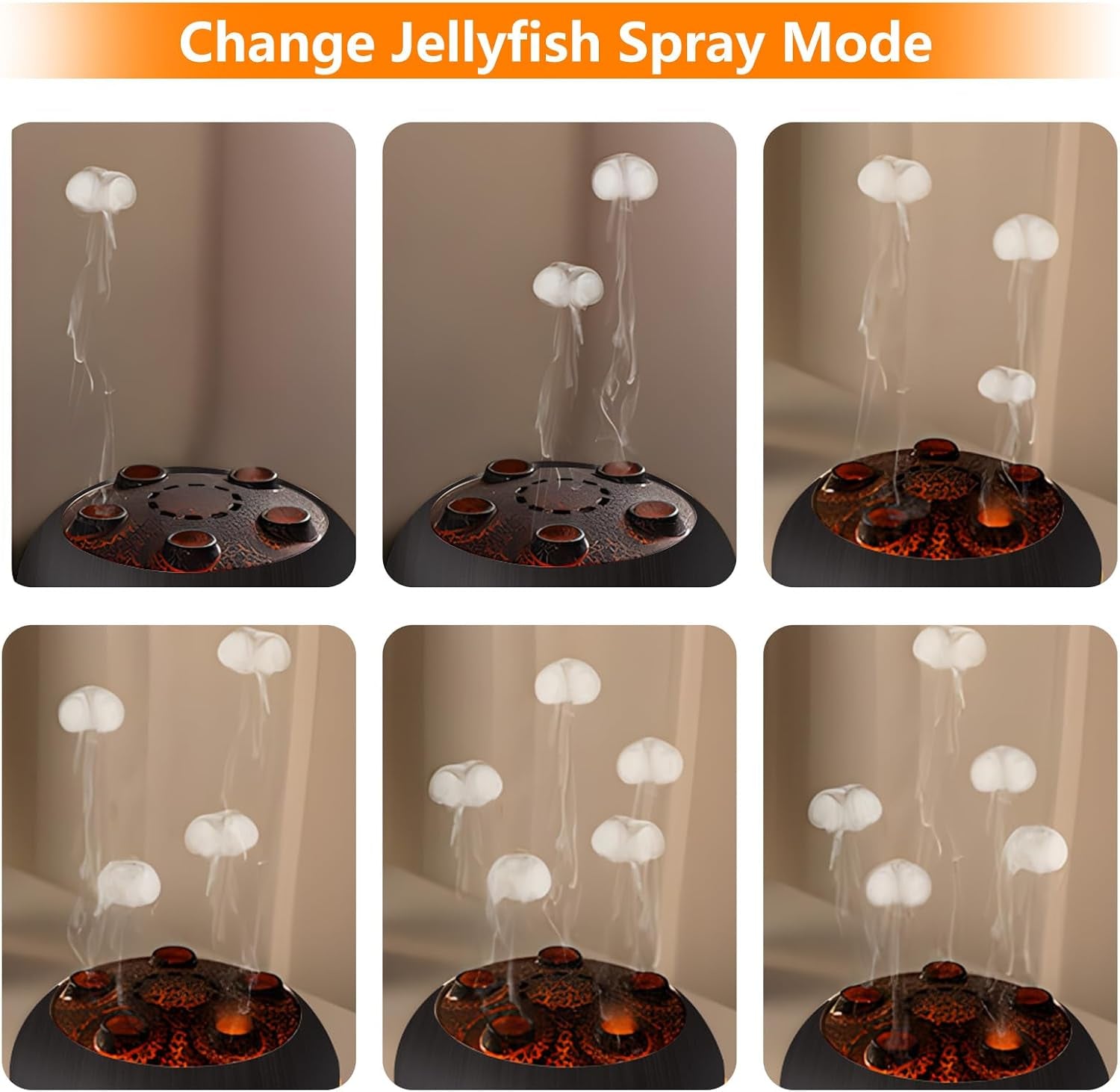 Flammen Aroma Diffuser, 250Ml Luftbefeuchter Schlafzimmer, 2 Spray Muster Duftöl Diffuser,Air Diffuser Humidifier Mit 7 Farben Led-Licht & Timing-Funktion Defuser Für Kinder