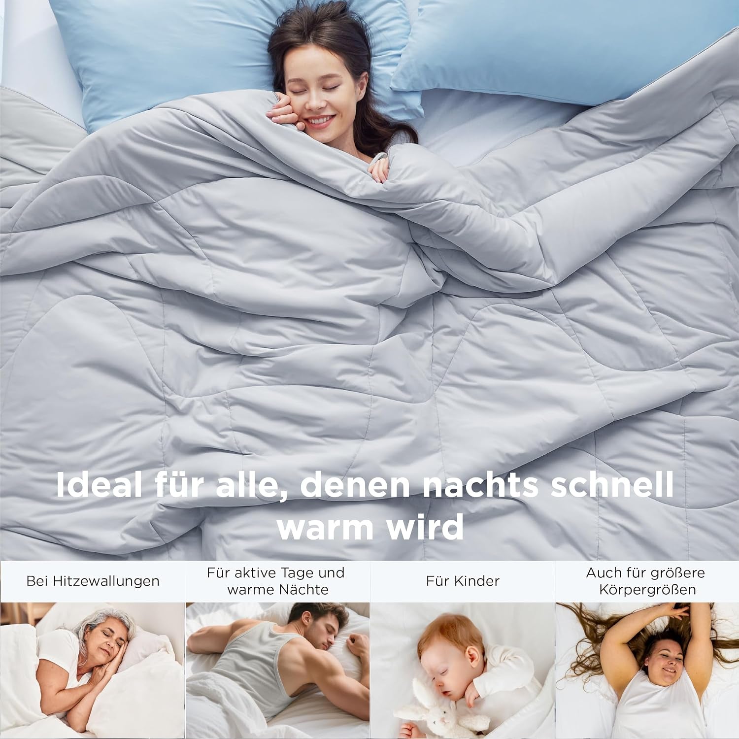 BEDSURE Kühldecke 260X240 Kühlende Bettdecke - Cooling Blanket Q-Max >0,4