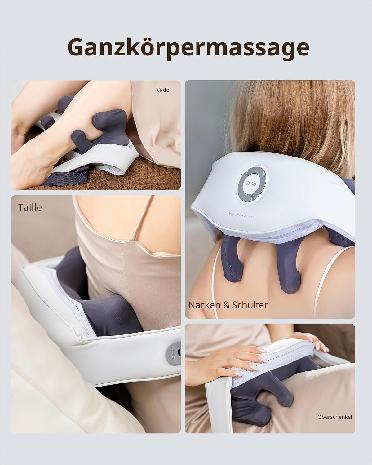 Schnurloses Elektrisches Nackenmassagegerät Mit Wärme,Einstellbarer Distanz