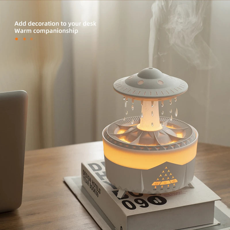  UFO Raindrop Humidifier Water Drop Air Humidifier USB Aromatherapy Essential Oils Aroma Air Diffuser Household Mist Maker Home Decor
