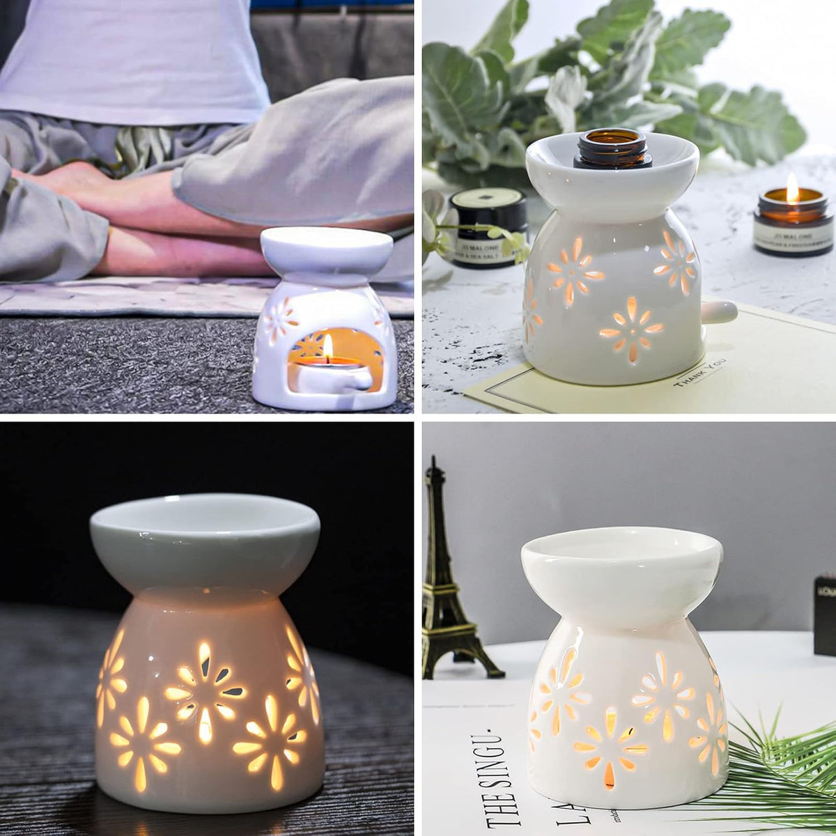 Ceramic fragrance lamp, aroma diffuser, candle holder