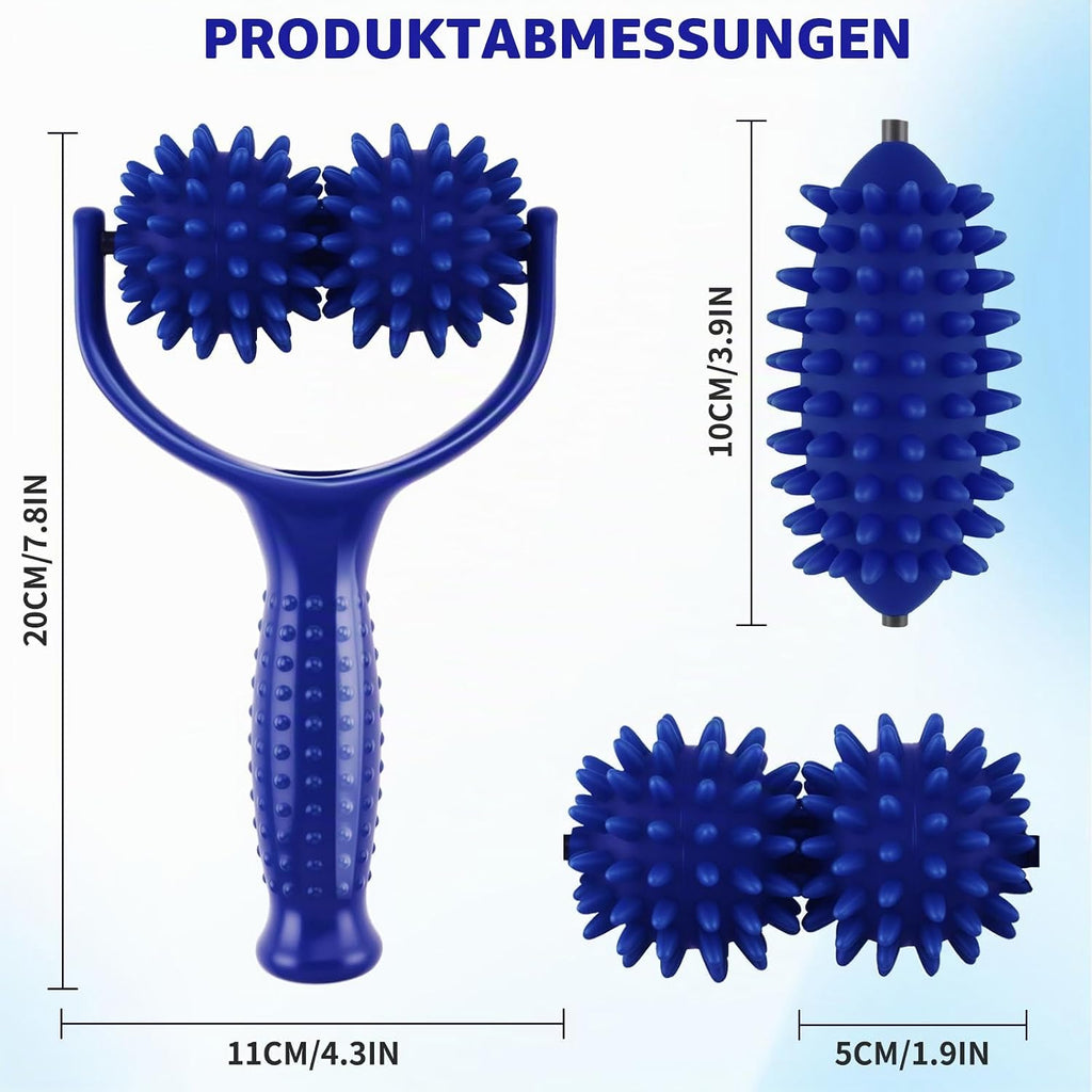 Massage Ball Set, Abnehmbares Massageroller Mit Griff Und 3 Massagebällen, Massage Roller Beine Zur Linderung Von Schmerzen in Schultern, Beinen, Taille, Rücken, Bauch Und Armen