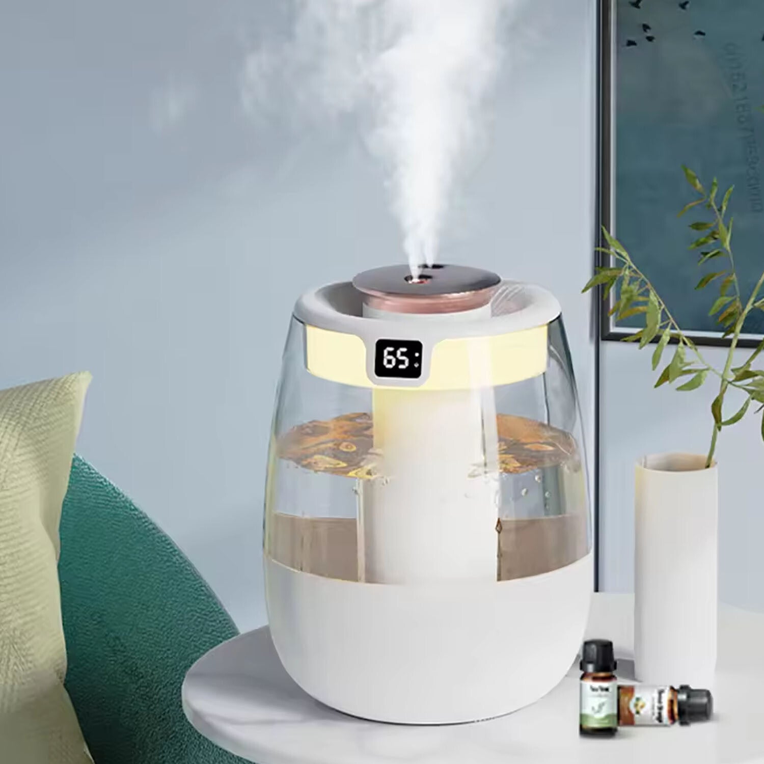 Luftbefeuchter Ultraschall Leise Schlafzimmer Pflanzen LED Humidifier 1300ML DHL