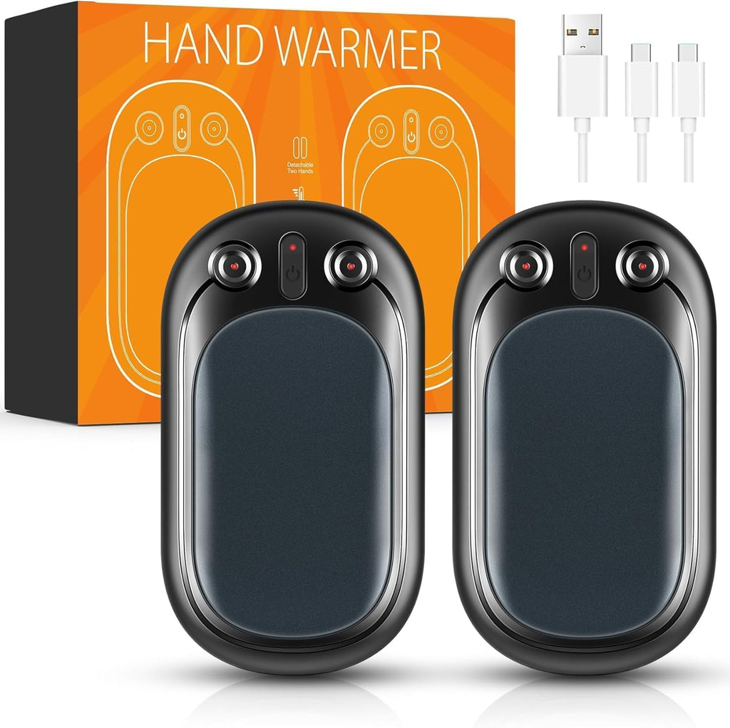 Hand Warmers Rechargeable USB & Reusable 2 Pack for up to 12 Hrs, Portable Electric Hand Warmer Electronic Pocket Heater, Tech Gifts for Men Women Raynauds Golf Skiing Hiking Camping Climbing Fishing