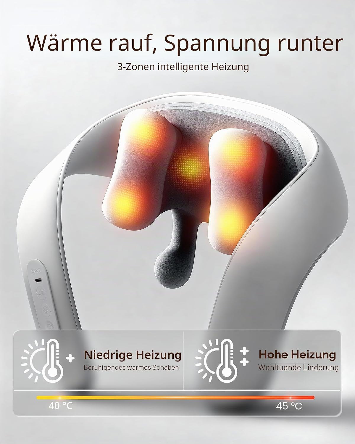 Schnurloses Elektrisches Nackenmassagegerät Mit Wärme,Einstellbarer Distanz
