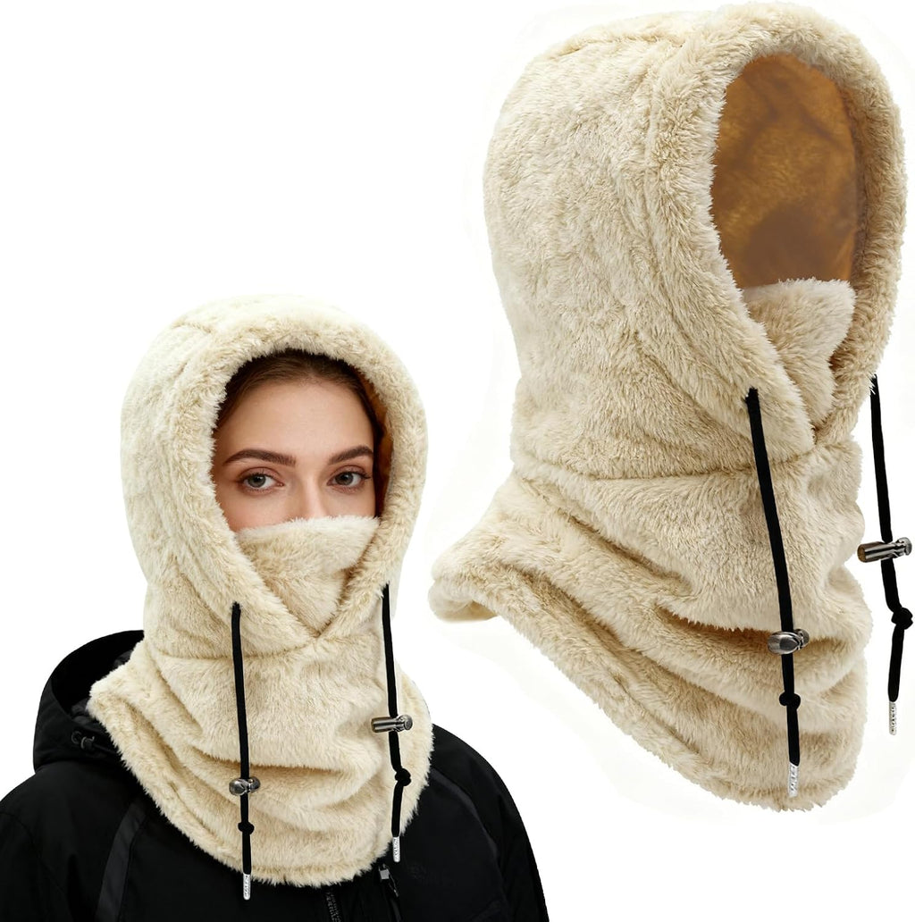 Plüsch Sturmhaube Damen Herren Kapuzenschal Winter Thermo Skimaske Mit Nackenwärmer Multifunktionale Wolle Balaclava Wintermütze Damen Unisex Für Sport Und Outdoor