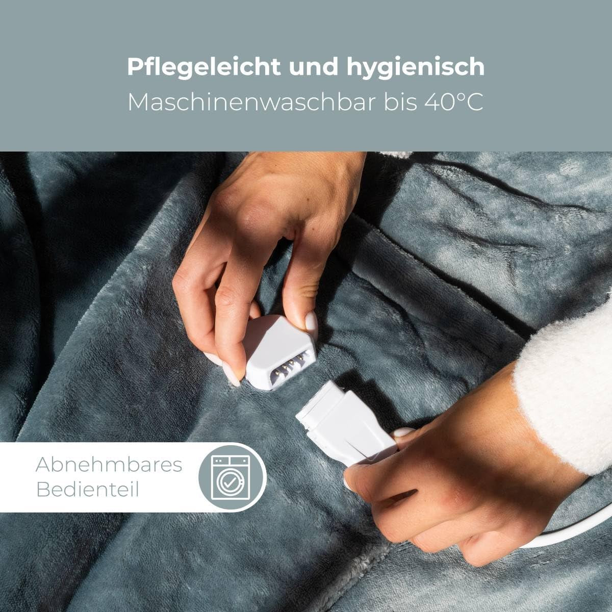 Proficare PC-WZD 3061 Elektrische Wärmedecke, Kuscheldecke, Heizdecke Für Langanhaltende Und Gleichmäßig Flauschige Wärme (Flauschig Und Hautsympathisch), Einstellbarer Timer