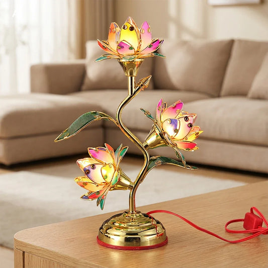 Electric Lotus Lamp – LED Lotus Lantern: Vibrant and Multicolored Decorative Table Lamp