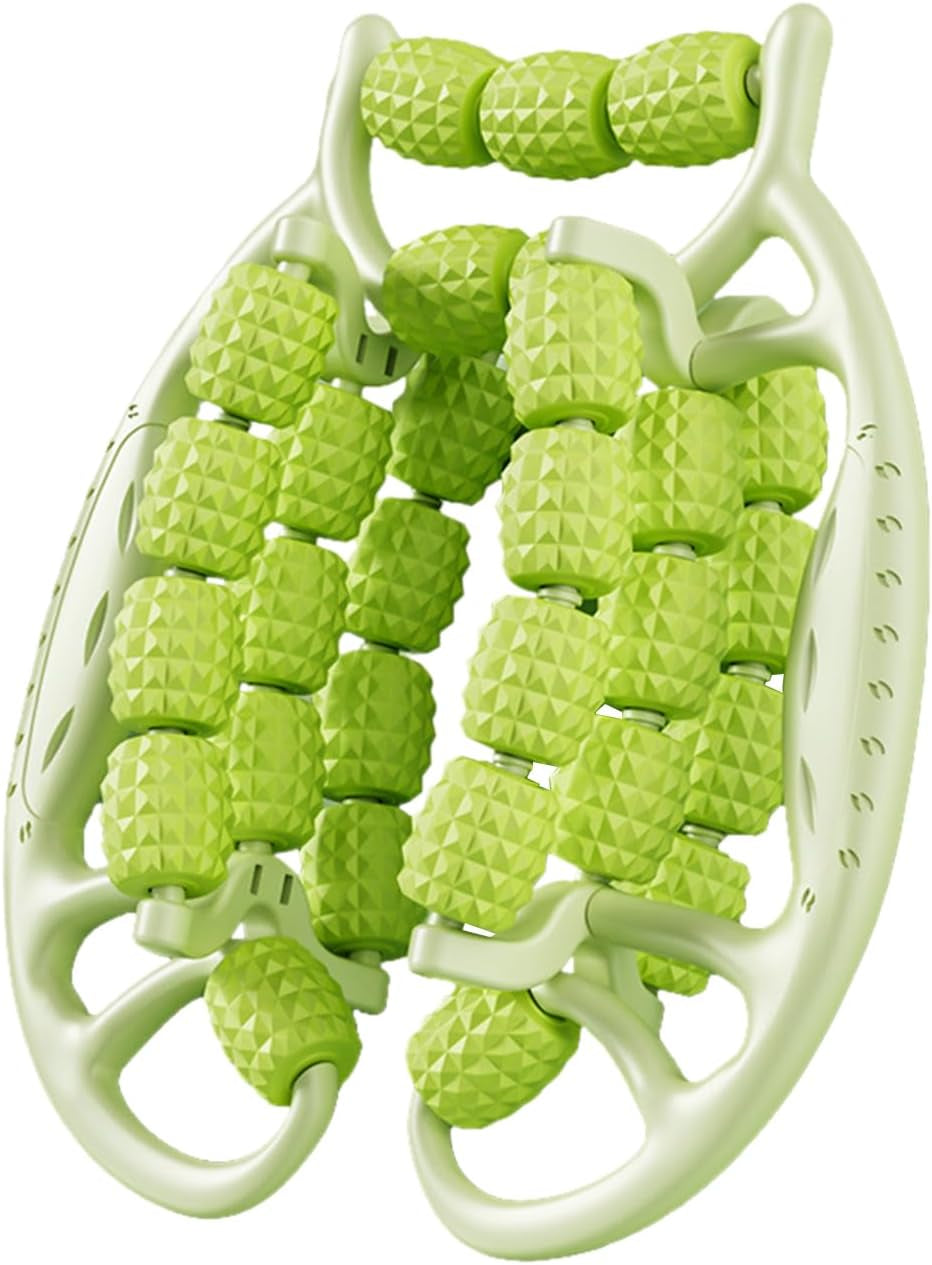 Relax Roller 29 Räder,Pilates Rolle Neck Massager Massage Roller Muskel Relaxer Roller, Arm Bein Massage Kreisförmige Beinklemmen Für Golfer Ellbogen, Wade (Grün)