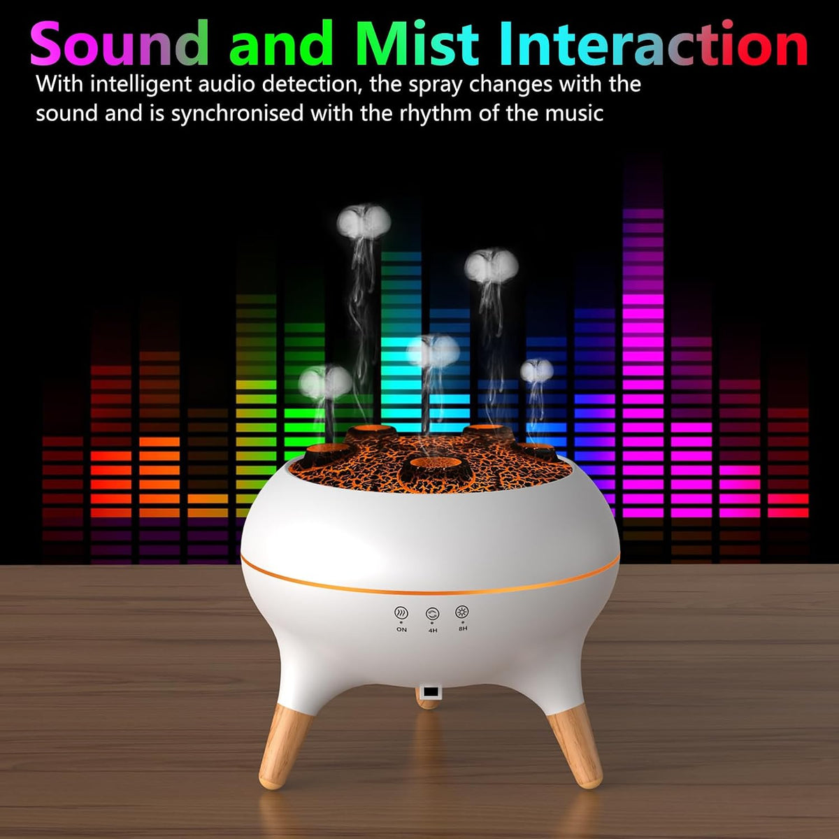250ml Bedroom Humidifier, Fragrance Oil Diffuser with 2 Spray Modes, 7-Color LED Light, and Timer Function