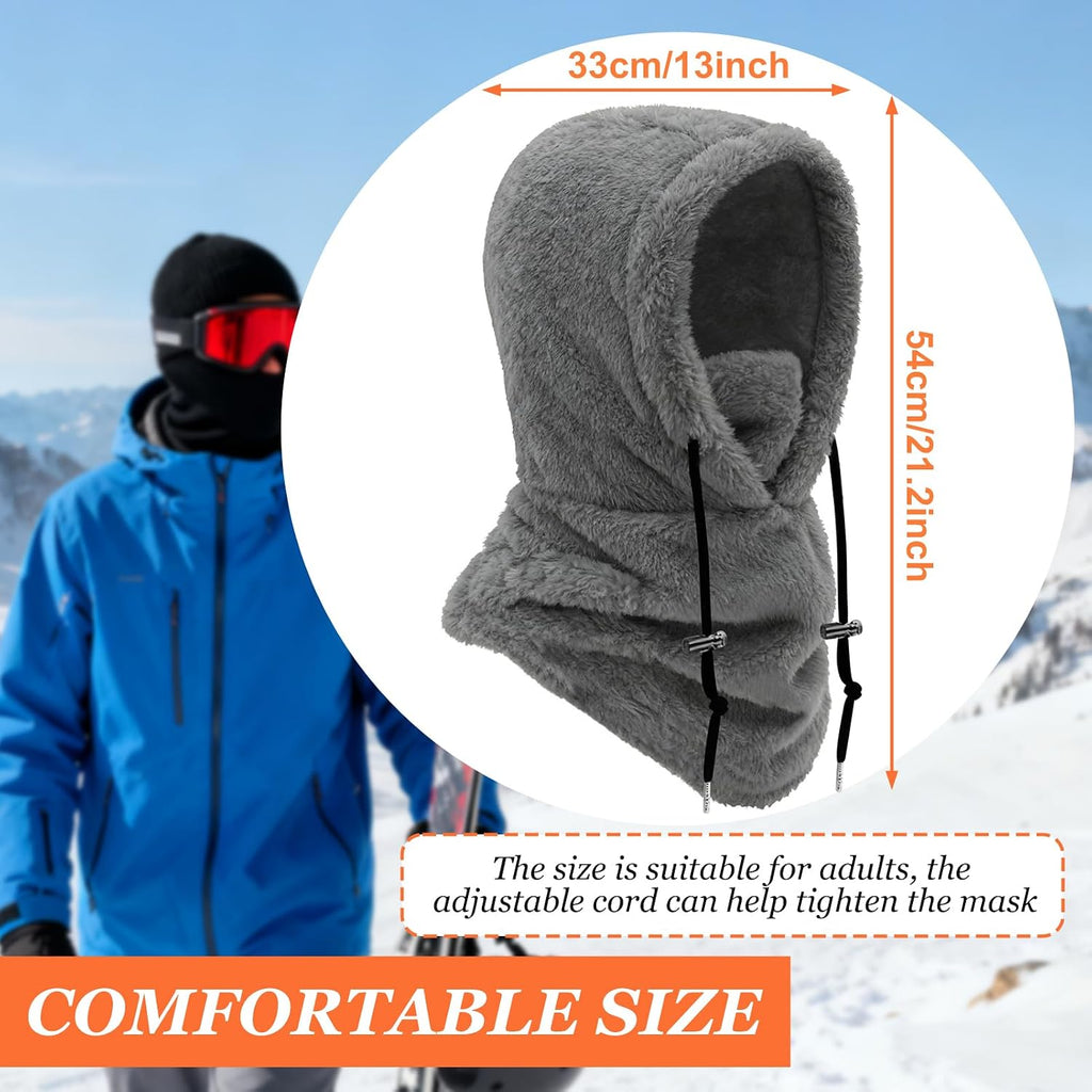 Plüsch Sturmhaube Damen Herren Kapuzenschal Winter Thermo Skimaske Mit Nackenwärmer Multifunktionale Wolle Balaclava Wintermütze Damen Unisex Für Sport Und Outdoor