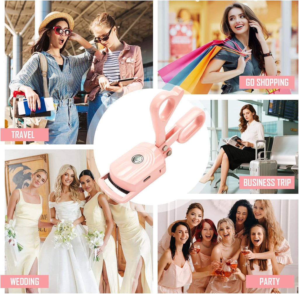 Wimpernzange Beheizbar, Heated Eyelash Curler– Natürliche 24H-Krausung, Gewölbtes Design Passend Zur Augenform, Tragbar Mit Type-C Aufladung
