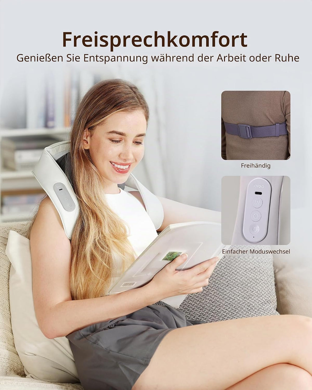 Schnurloses Elektrisches Nackenmassagegerät Mit Wärme,Einstellbarer Distanz