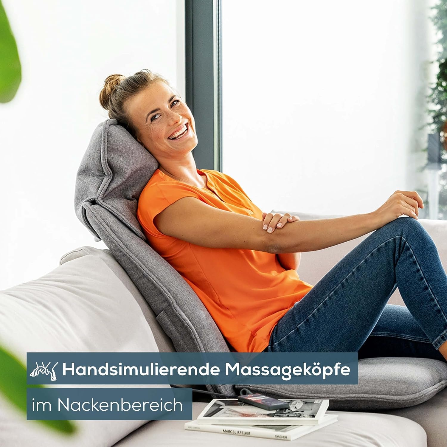 Beurer MG 330 Shiatsu-Massagesitzauflage, 3 Massagebereiche Und 2 Intensitäten, Tiefenwirksame Massage Für Nacken, Oberen Und Unteren Rücken, Handsimulierende Massage Im Nackenbereich, Grau