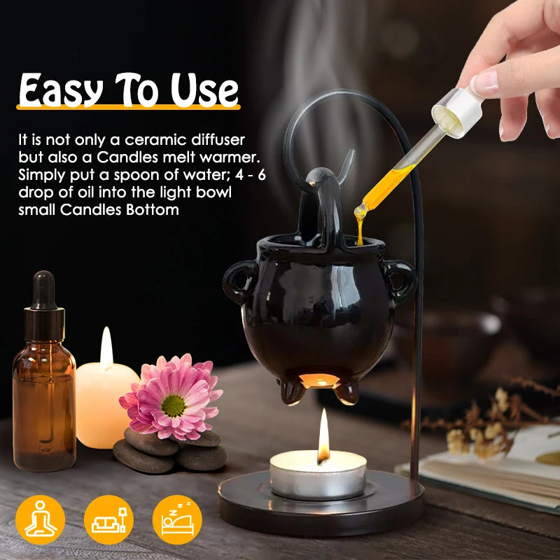 Ceramic Essential Oil and Wax Melt Warmer – Tealight Holder and Diffuser