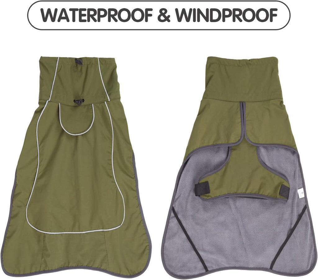 HEYWEAN Hundejacke Wasserdichter Hundemantel Reflektierende Jacke Für Kaltes Wetter Mit Weichem Fleecefutter Warmer Mantel Für Hund Indoor & Outdoor Camping Wandern