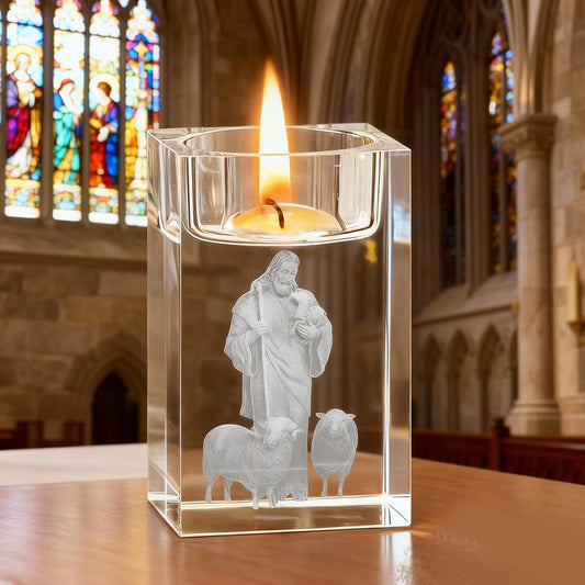 3D Kristallglas Teelichthalter Jesus Kerzenhalter Windlicht Kerzenständer Glas Deko Candle Holder Teelichthalter Glas Deko Candle Holder Teelichthalter Transparent Für Kerzen Deko Hochzeitsdeko Jesus