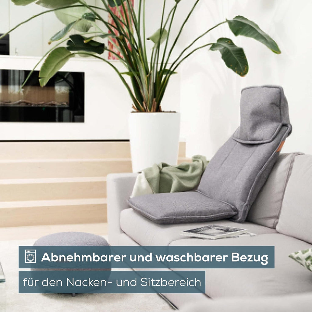Beurer MG 330 Shiatsu-Massagesitzauflage, 3 Massagebereiche Und 2 Intensitäten, Tiefenwirksame Massage Für Nacken, Oberen Und Unteren Rücken, Handsimulierende Massage Im Nackenbereich, Grau