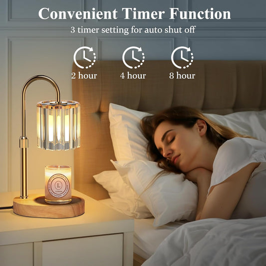 Candle Warmer Lamp with Dimmer - Electric Candle Lamp with Timer for Jar Candles Scented Candles 