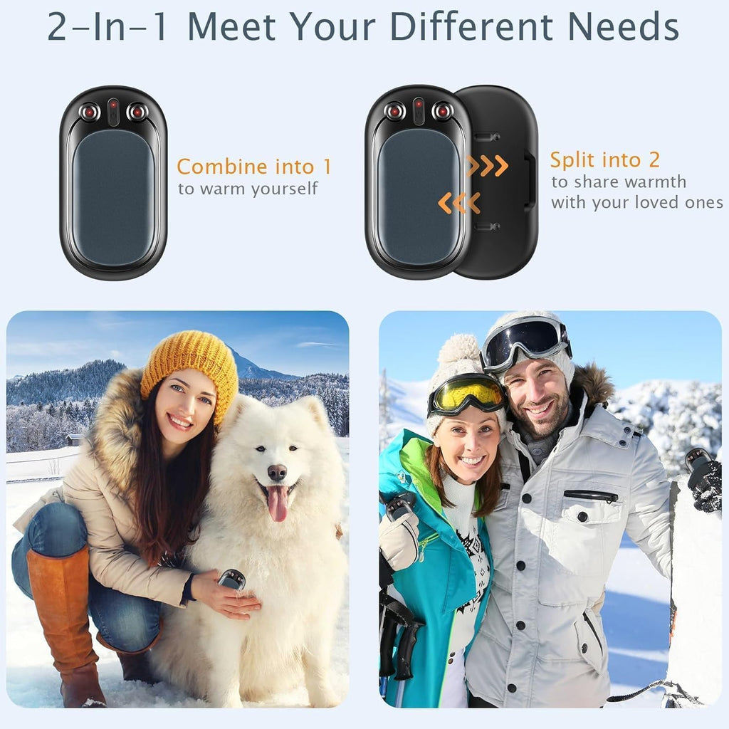 Hand Warmers Rechargeable USB & Reusable 2 Pack for up to 12 Hrs, Portable Electric Hand Warmer Electronic Pocket Heater, Tech Gifts for Men Women Raynauds Golf Skiing Hiking Camping Climbing Fishing