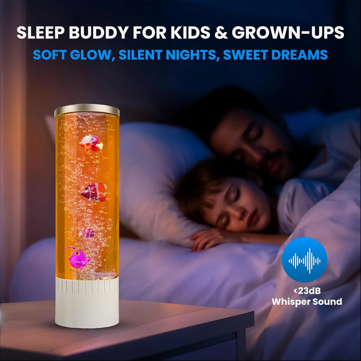 Sensory Aquatic Bubble Lamp & Color-Changing Mood Night Light