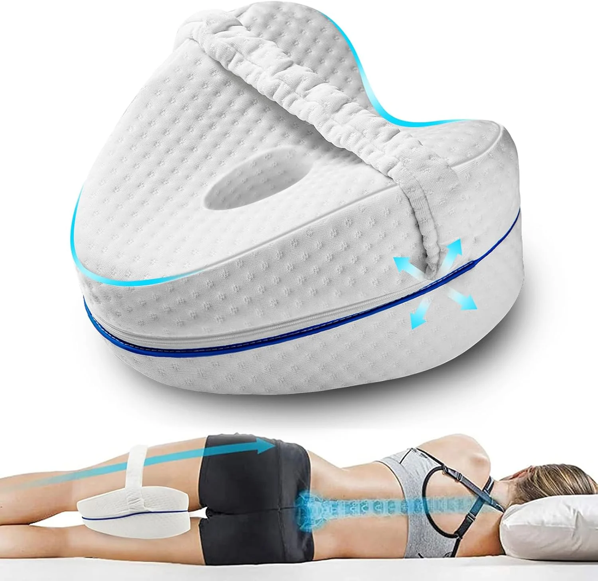 Heart-Shaped Knee Pillow, Memory Foam, 24 × 25 × 15 Cm