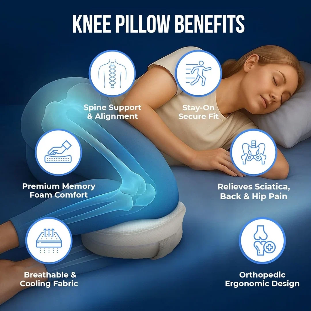 Heart-Shaped Knee Pillow, Memory Foam, 24 × 25 × 15 Cm