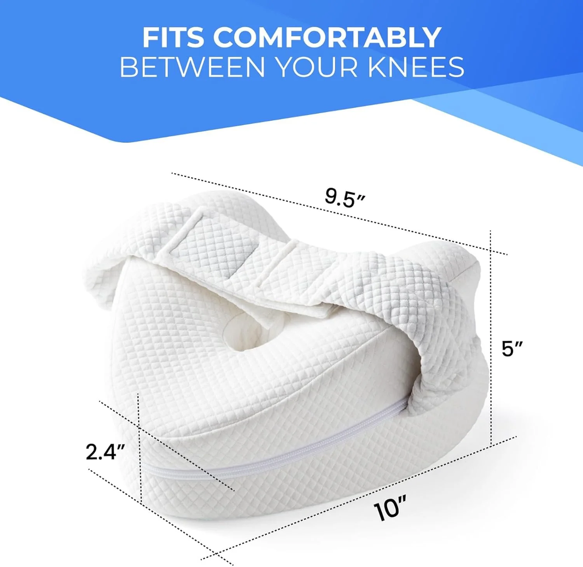 Heart-Shaped Knee Pillow, Memory Foam, 24 × 25 × 15 Cm