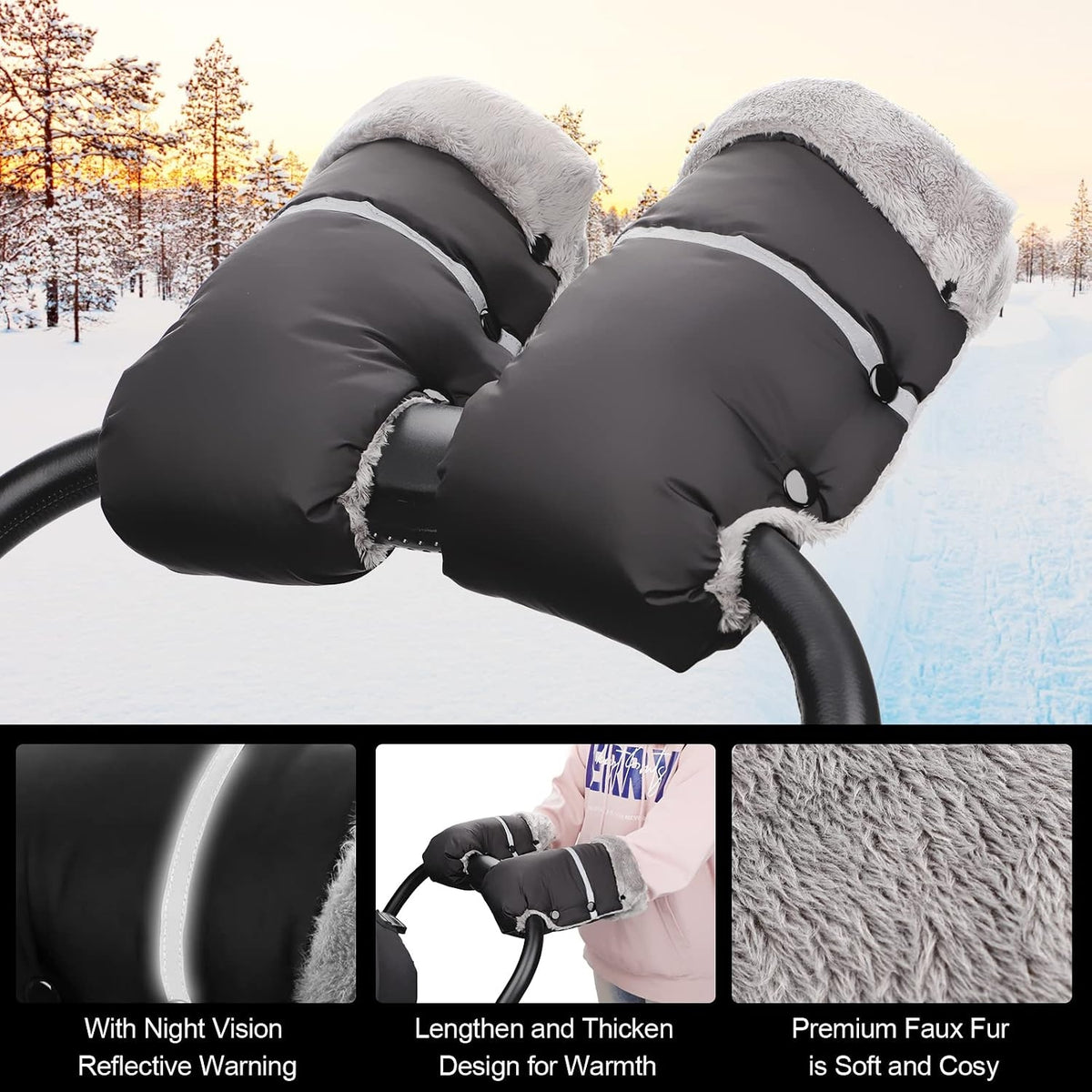 Homord stroller hand warmers, stroller mitten-Turn freezing winter walks into warm, serene moments.