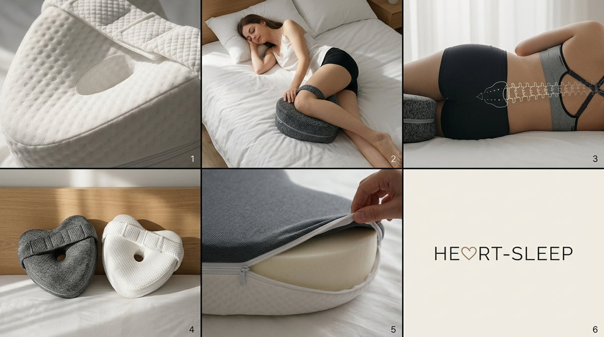Heart-Shaped Knee Pillow, Memory Foam, 24 × 25 × 15 Cm