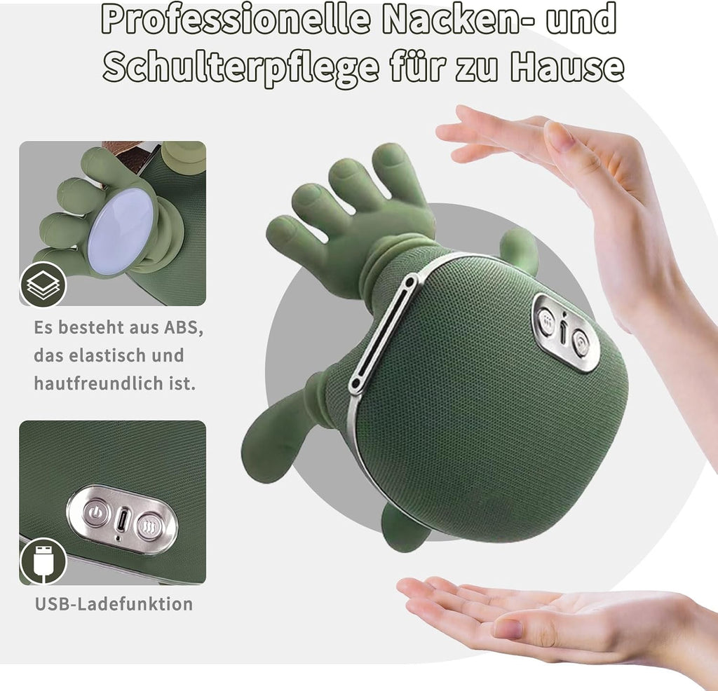 Massage Master for Shoulder, Neck, 4D Nackenmassagegerät, Nackenmassagegerät Mit Wärmefunktion,Zur Linderung Von Schulter Und Nackenschmerzen, Tragbar Und Wiederaufladbar Für Zuhause Und Büro
