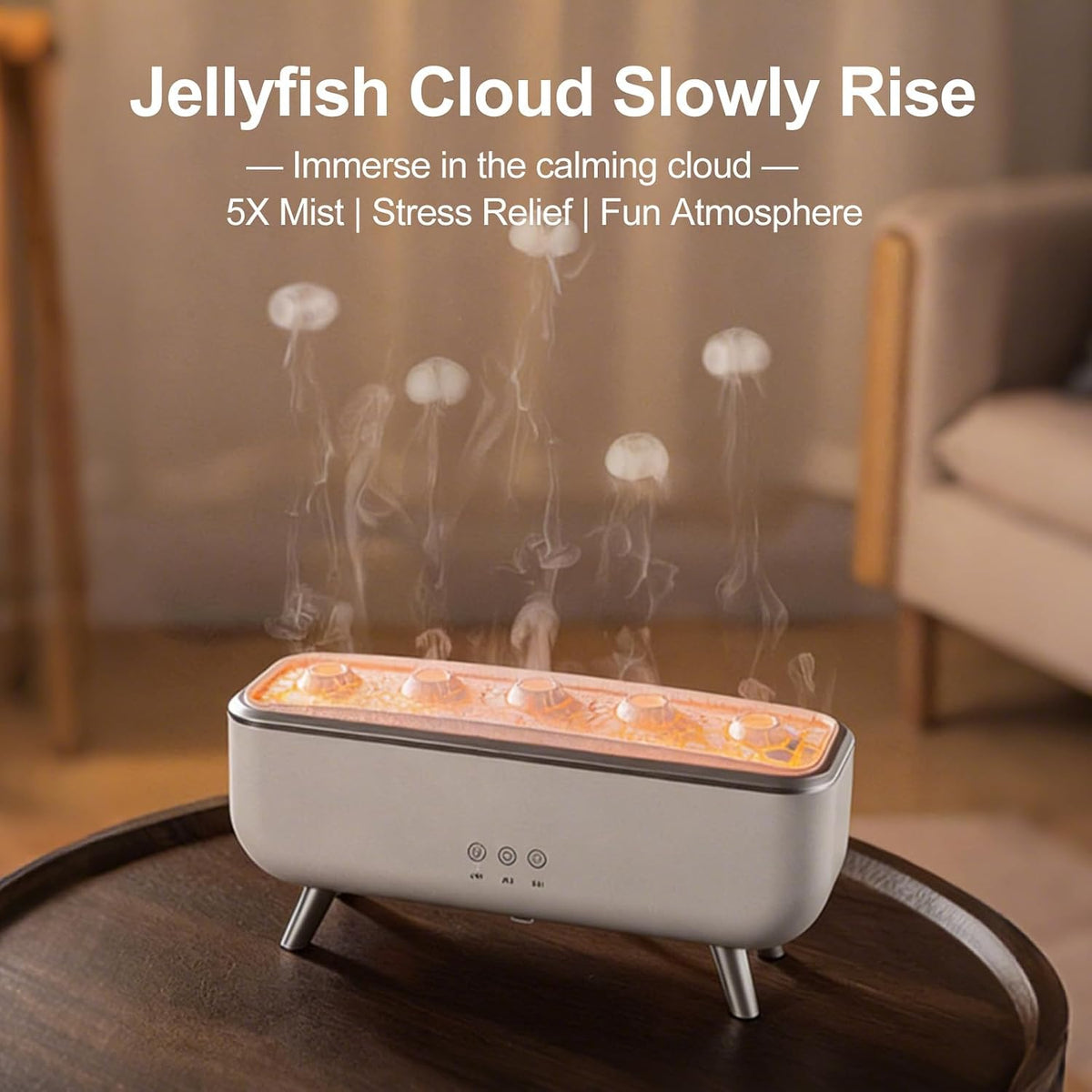 Jellyfish Aroma Diffuser Mit Vulkan-Effekt, Quallen-Nebel Tanzt Zur Musik