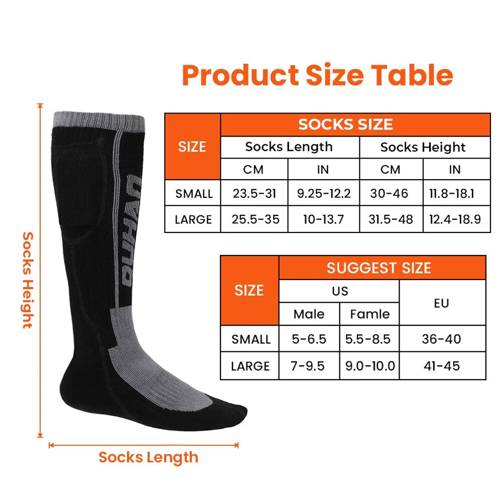 Heated Socks Men Women for Motorcycle Remote Control Electric Heating Socks Rechargeable Battery Winter Thermal Socks Outdoor