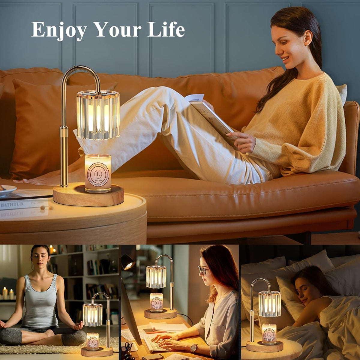 Candle Warmer Lamp with Dimmer - Electric Candle Lamp with Timer for Jar Candles Scented Candles 