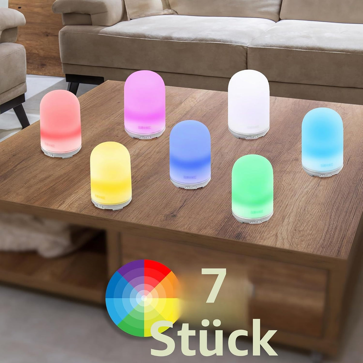 Duronic AD13 Aroma Diffuser, Luftbefeuchter Mit 100Ml Tank, Mit 7 Farben