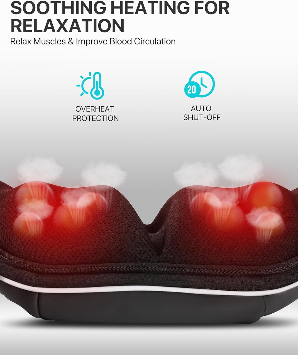 Nackenmassagegerät Mit Wärme, 3D Neck Massager Shiatsu Massagegerät Für Rücken Schulter, Weihnachtsgeschenke Für Papa Mama, Rückenmassagegerät Für Frauen Männer