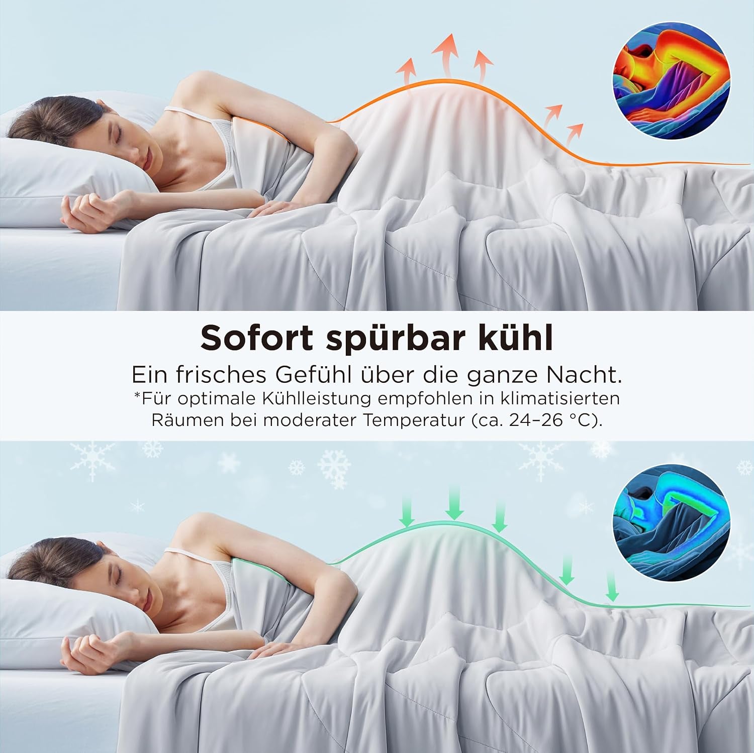BEDSURE Kühldecke 260X240 Kühlende Bettdecke - Cooling Blanket Q-Max >0,4