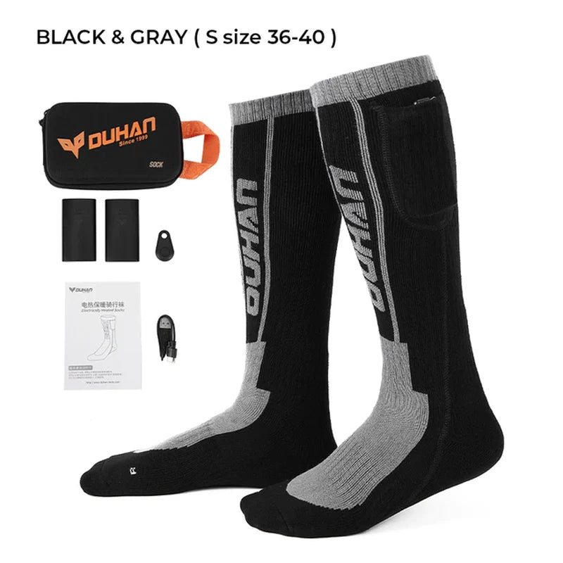 Heated Socks Men Women for Motorcycle Remote Control Electric Heating Socks Rechargeable Battery Winter Thermal Socks Outdoor