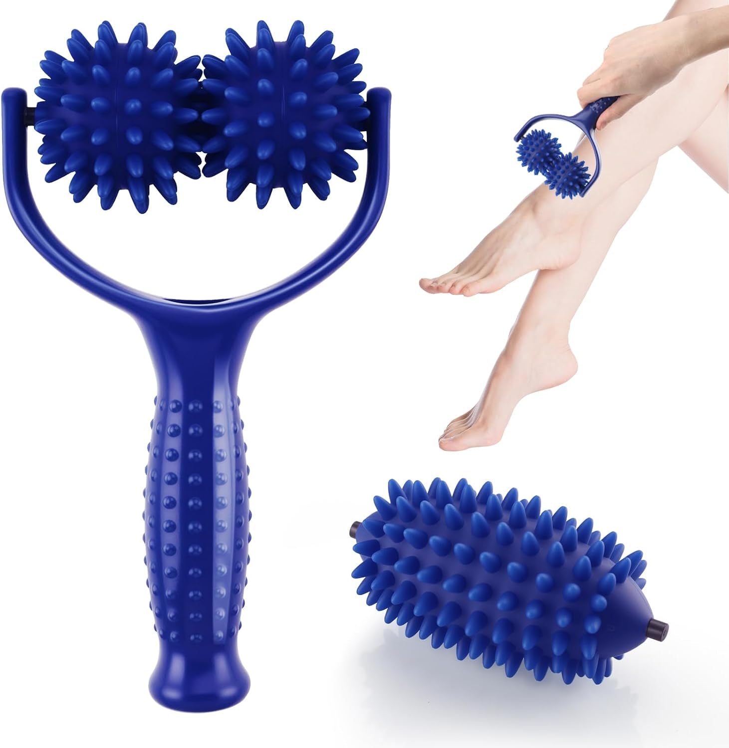 Massage Ball Set, Abnehmbares Massageroller Mit Griff Und 3 Massagebällen, Massage Roller Beine Zur Linderung Von Schmerzen in Schultern, Beinen, Taille, Rücken, Bauch Und Armen